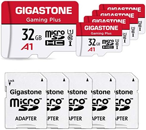 [Gigastone] כרטיס מיקרו SD 32GB 5-Pack, Gaming Plus, כרטיס זיכרון MicroSDHC עבור Nintendo-Switch, Wyze